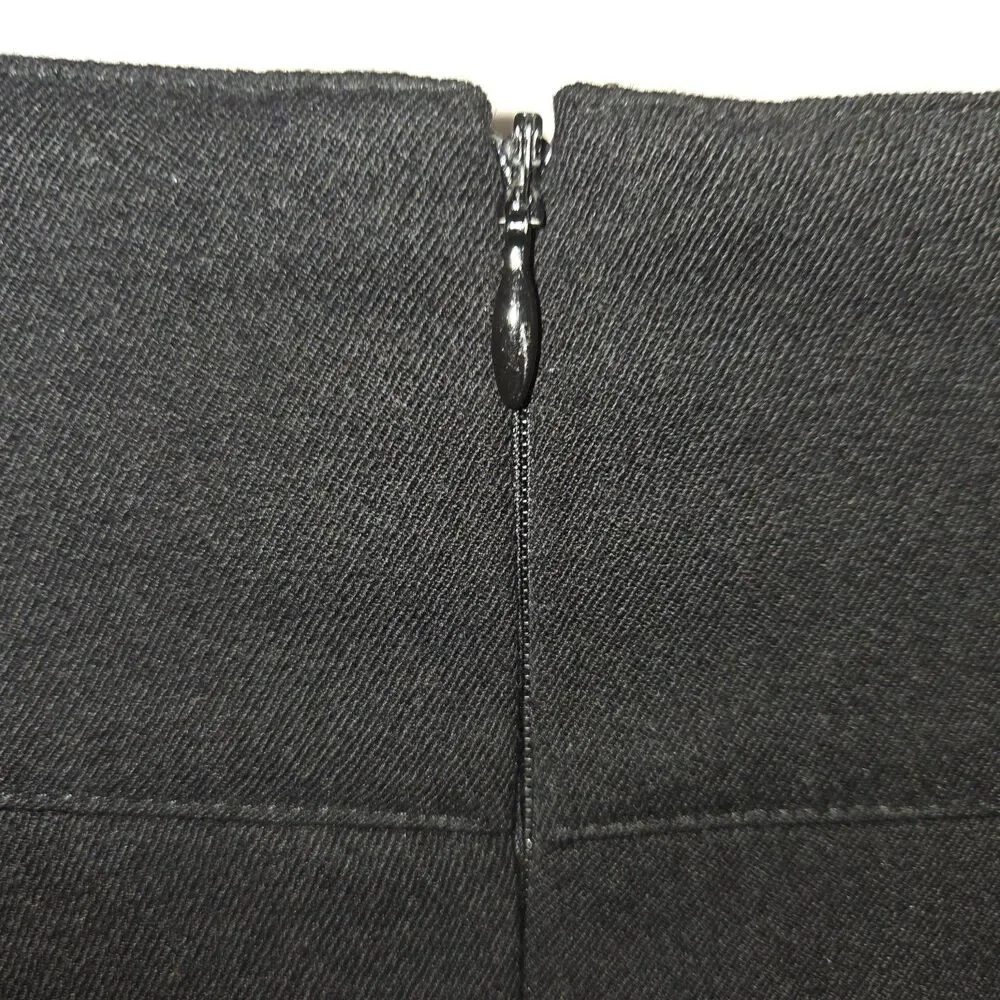 Vintage ESCADA by Margaretha Ley Black 100% Virgin Wool Side Draped Skirt 40 10